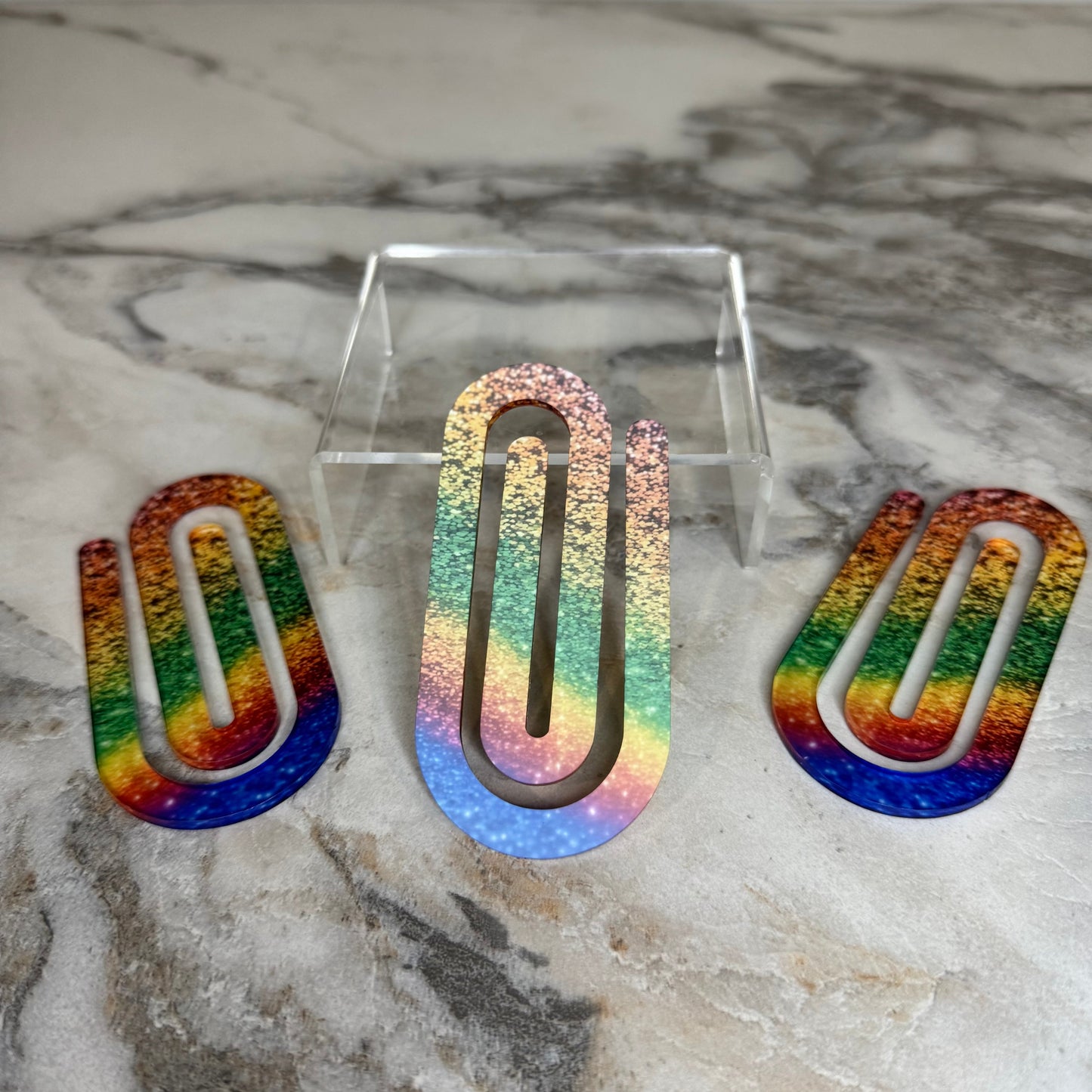 Jumbo Paperclip - Rainbow Glitter