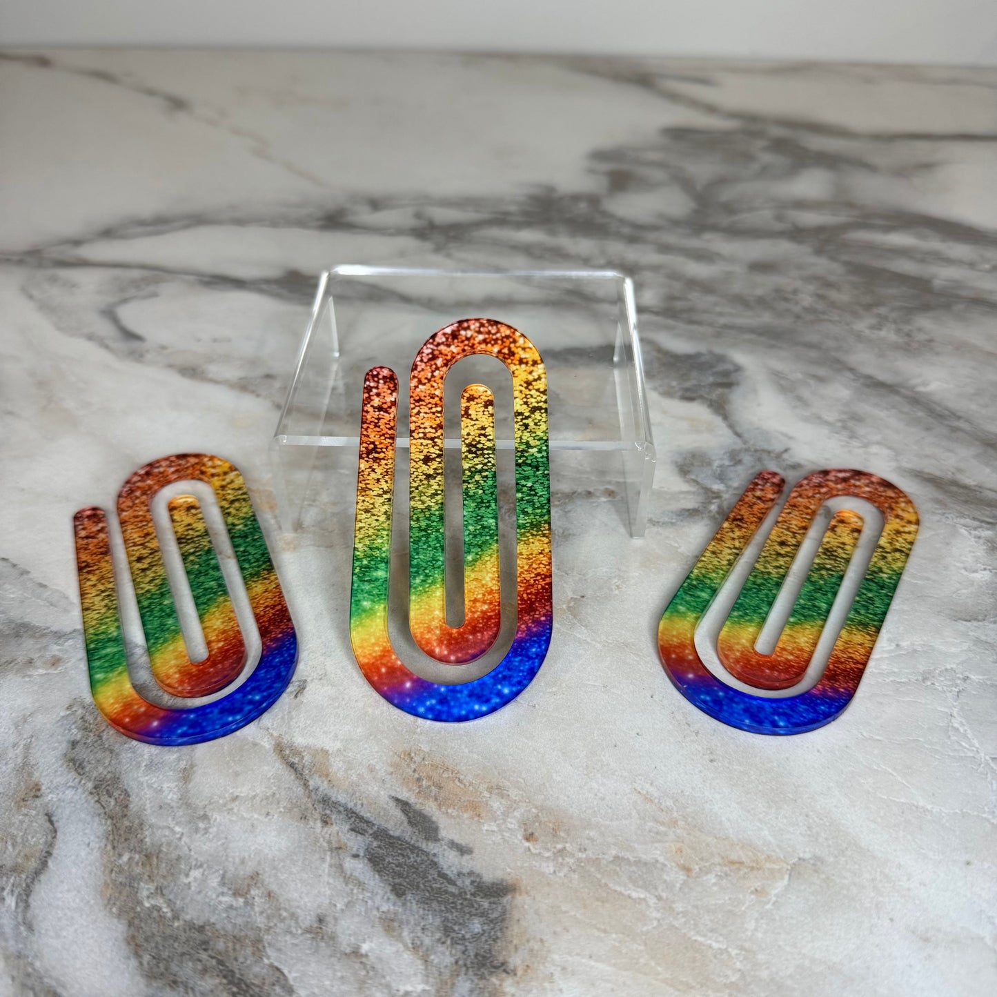 Jumbo Paperclip - Rainbow Glitter