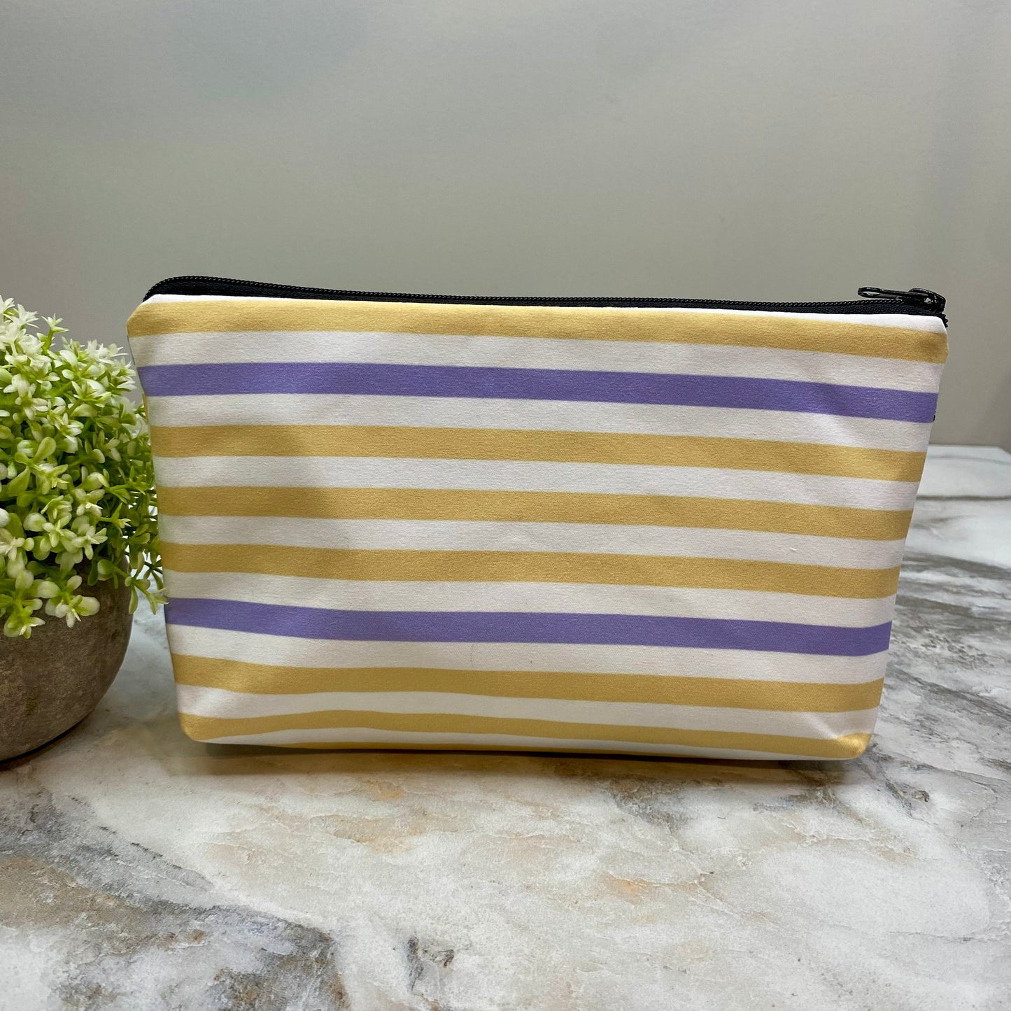 Pouch - Stripes, Yellow Purple