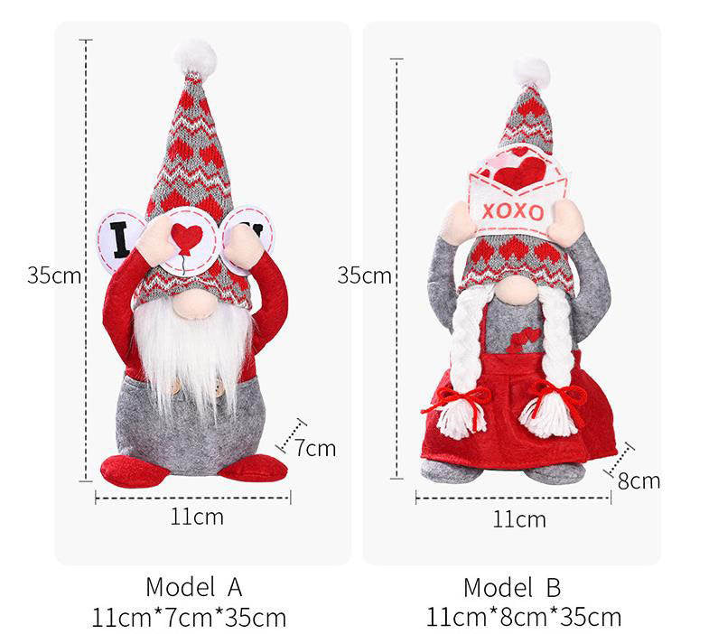 Gnome - Valentine #7 - Grey I Heart U & XOXO - PREORDER