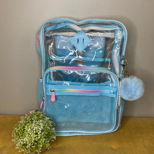 Clear Backpack - Blue