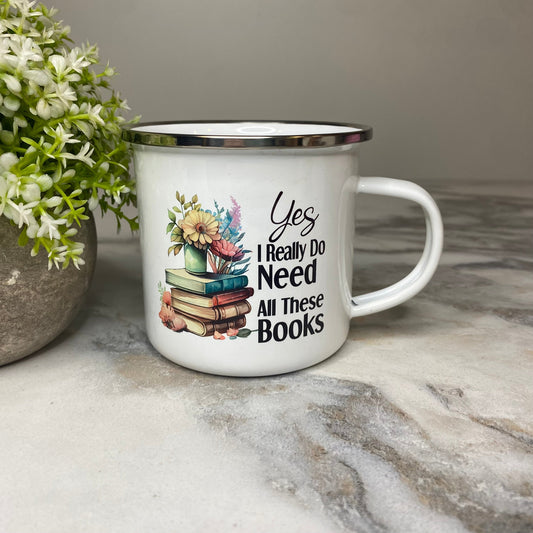 Mug - Reading - All These Books on White