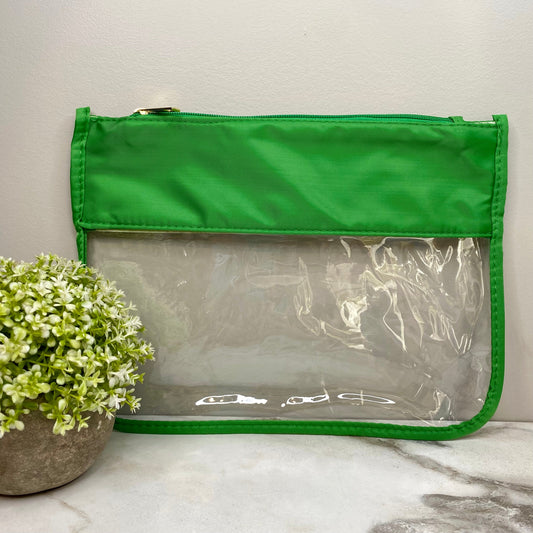 Pouch - XL Clear Zip - Medium Green