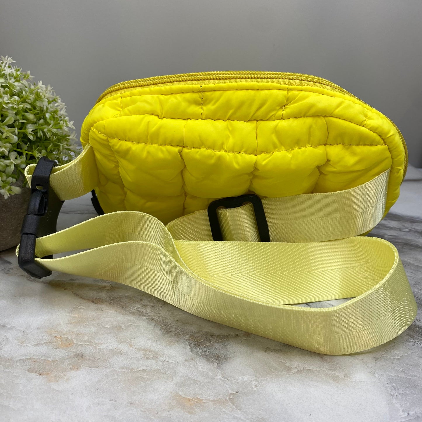 Puffer Belt Bag - Crossbody and Fanny - Yellow