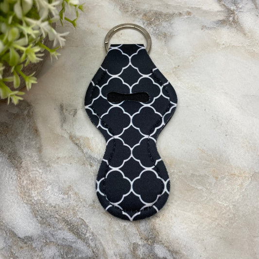 Lip Balm Chapstick Holder - #50 - Black Pattern