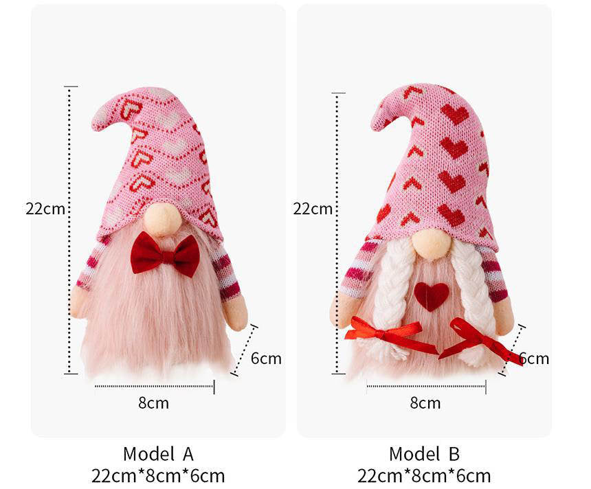 Gnome - Valentine #3 - Pink Heart Hat - PREORDER