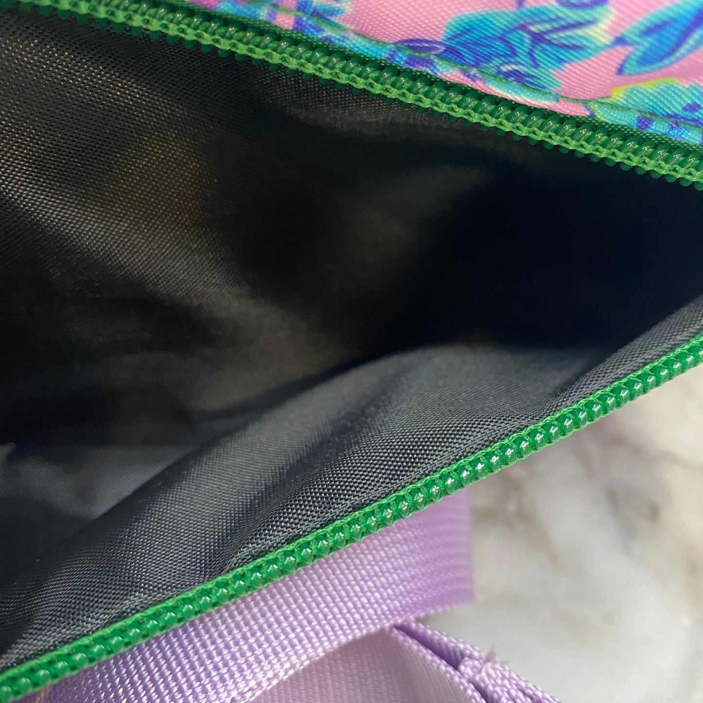 Nylon Belt Bag - Crossbody + Fanny - Floral Blue Green Light Purple