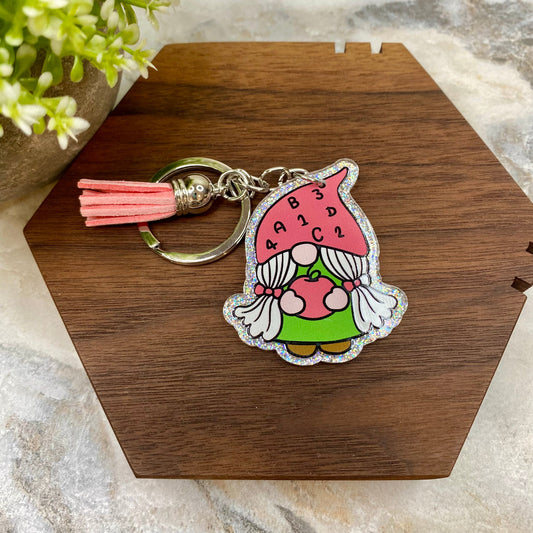 Keychain - Acrylic - Teacher Gnome - #1