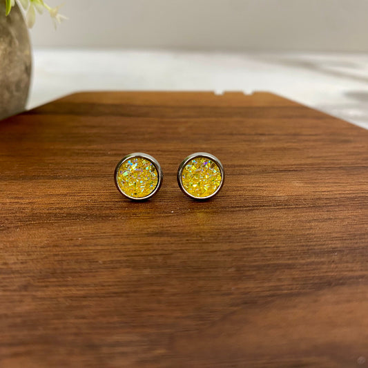 Druzy Stud Earrings - 8mm - #17