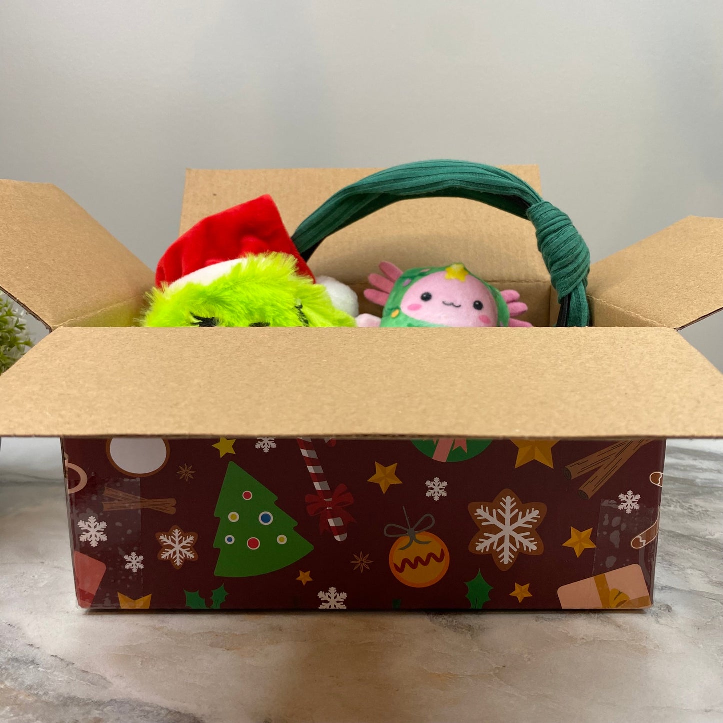 Christmas Gift Box with Crinkle Paper - Large