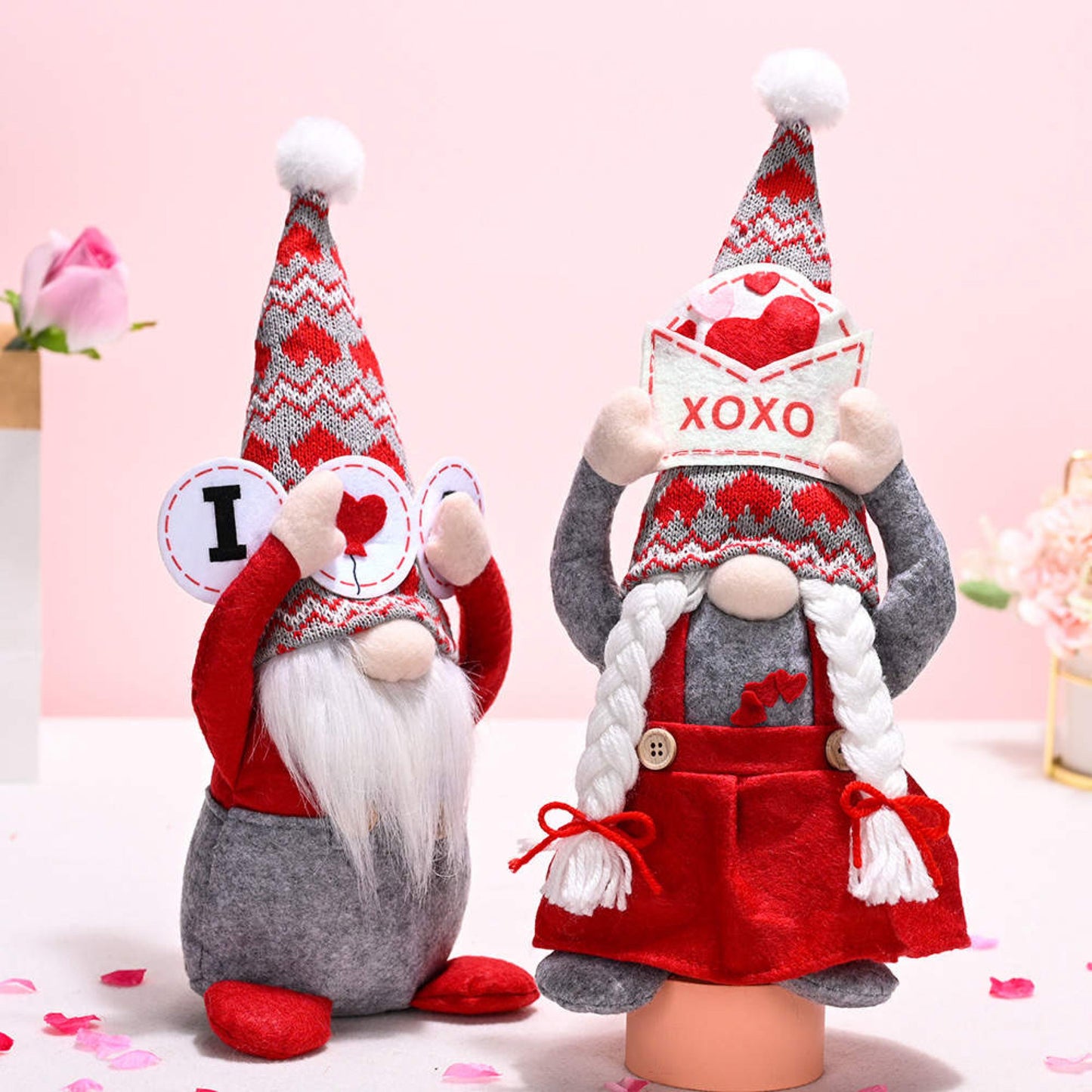 Gnome - Valentine #7 - Grey I Heart U & XOXO - PREORDER