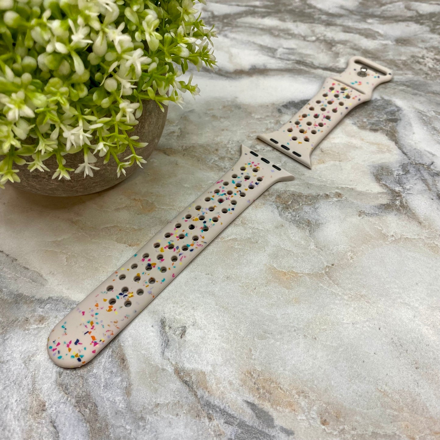 Watch Band - Silicone - Beige Speckled