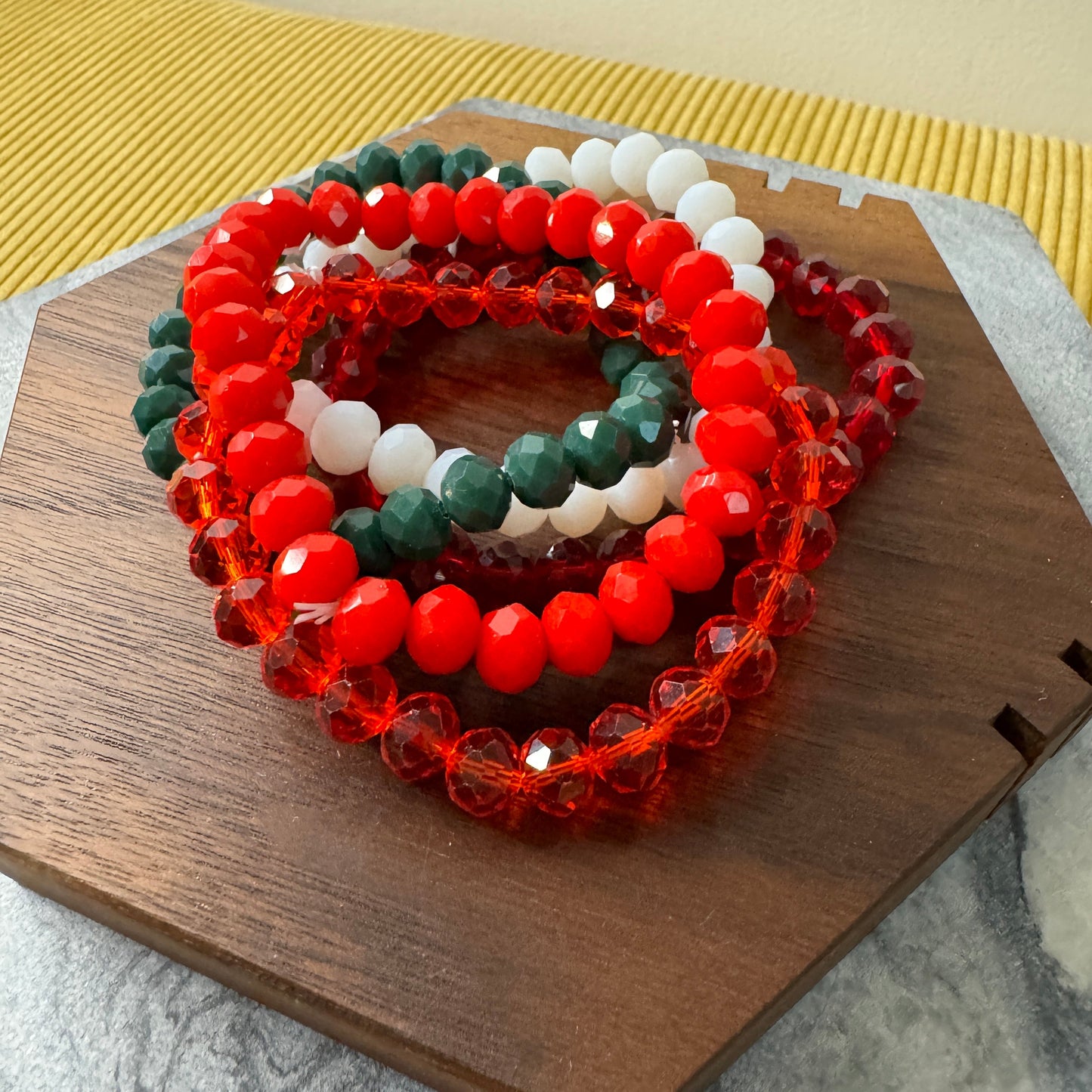 Bracelet Pack - Red + Green Bead